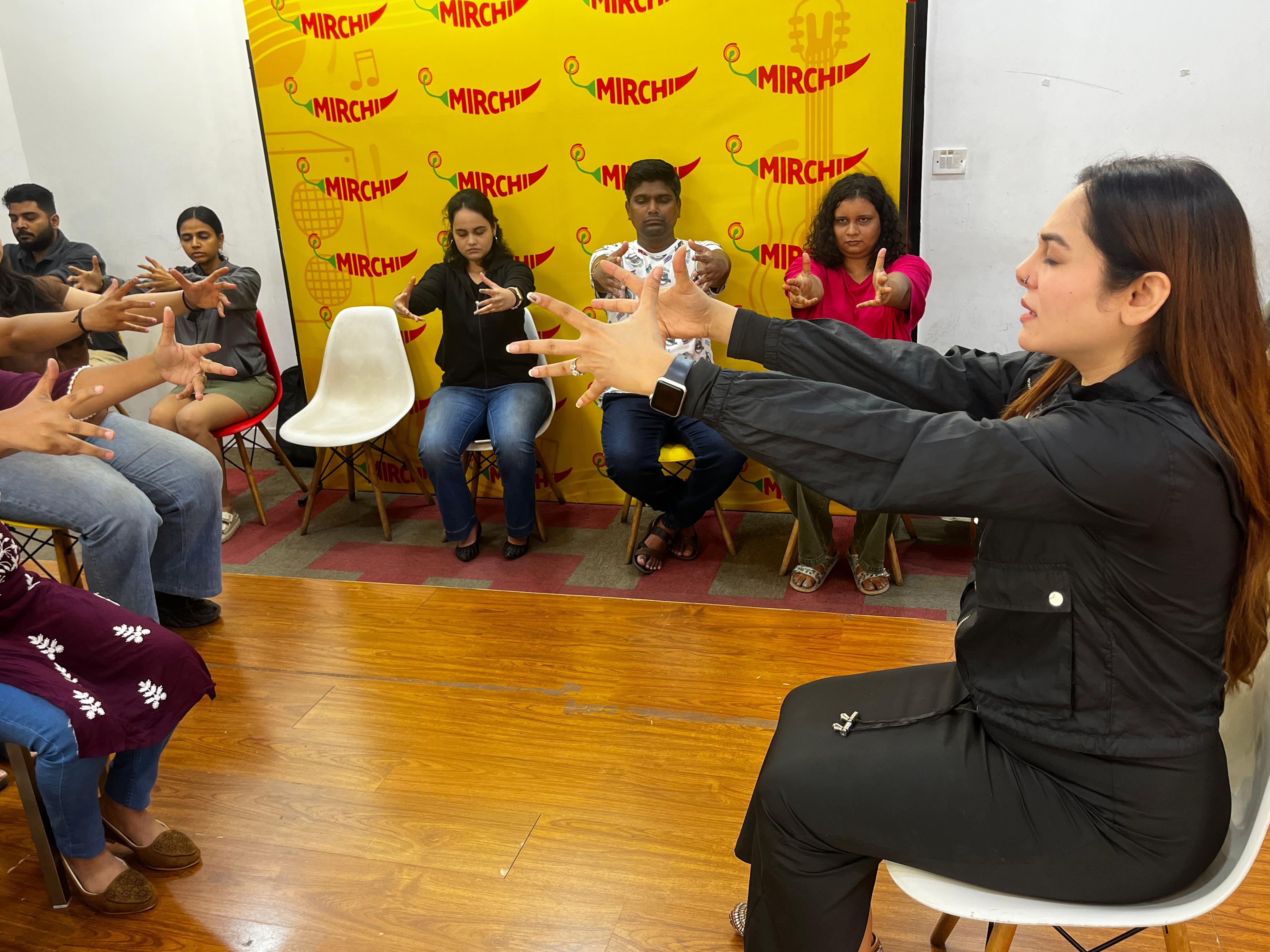 Group workshop in progress with multiple participants